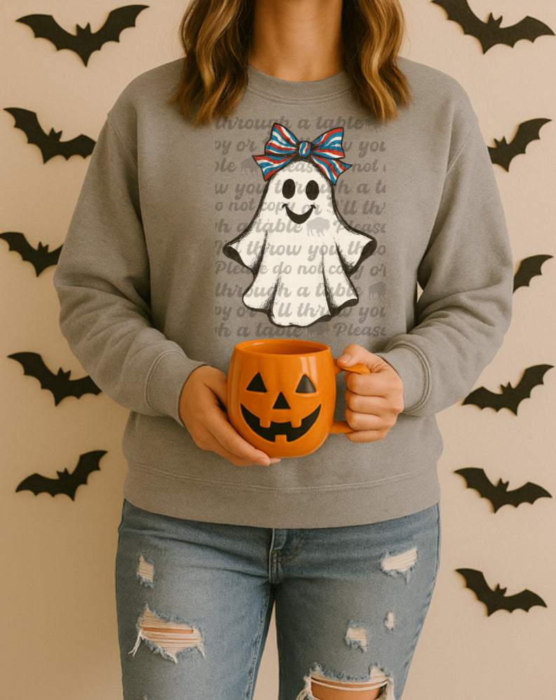 $2 Tuesday Ghost Mafia Stripe Bow