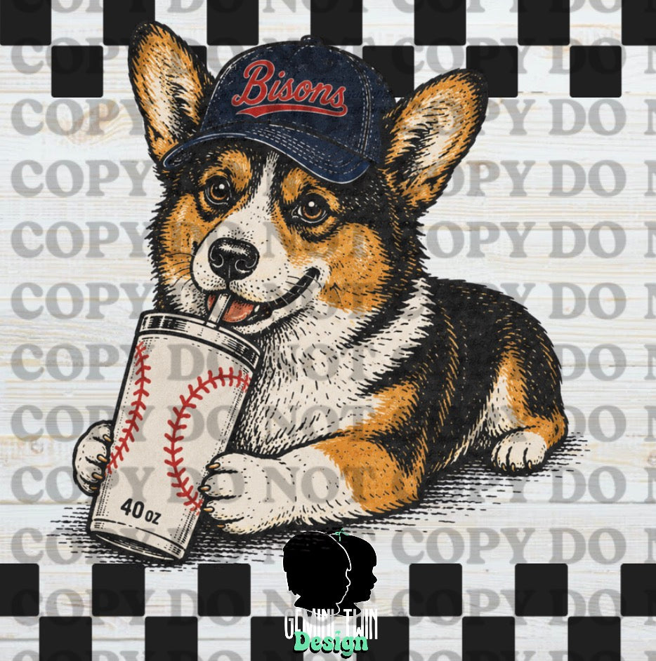 Corgi Baseball tumbler