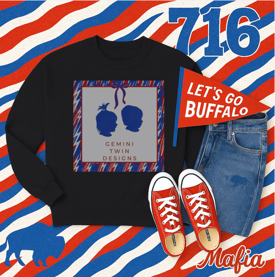 $2 Tuesday Mafia Mockup Black Crewneck