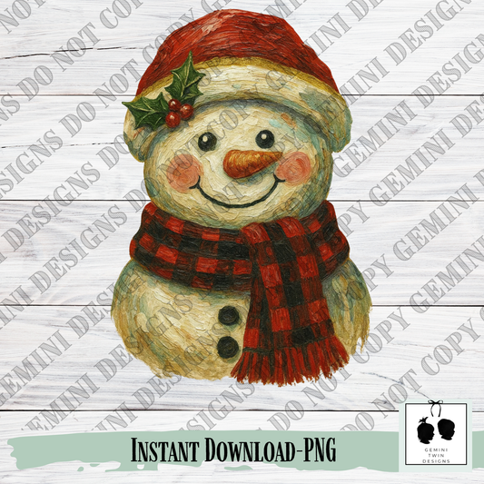 Buffalo plaid snowman