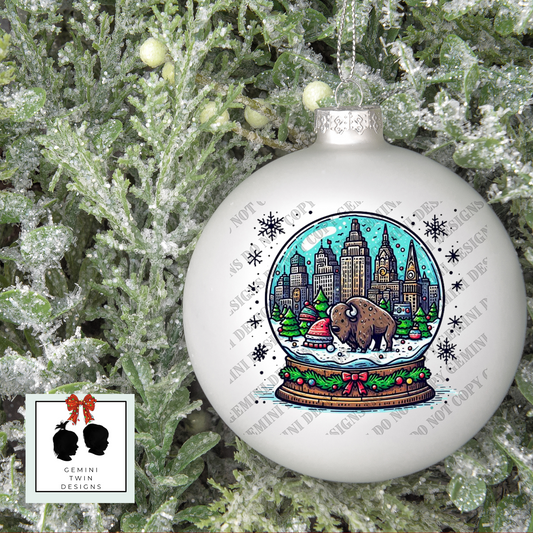 Buffalo Snow Globe Blue