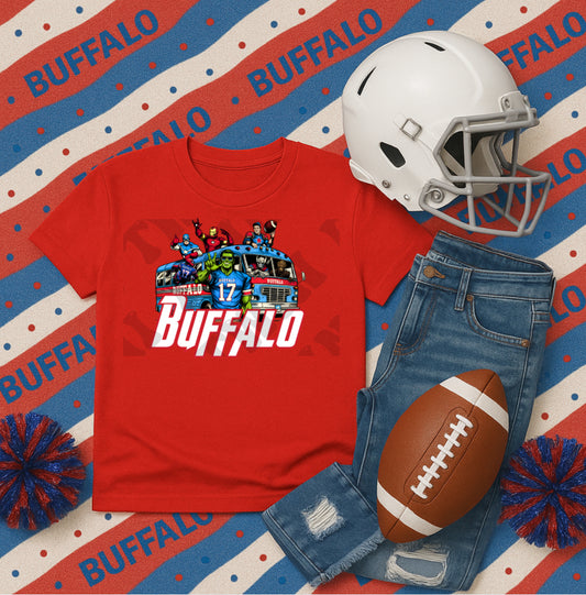 Buffalo Football Superhero Bus