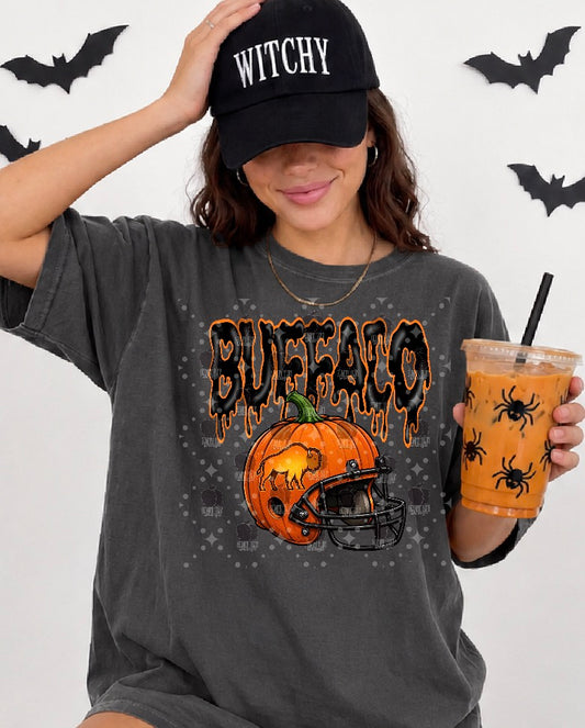 Pumpkin football helmet both versions