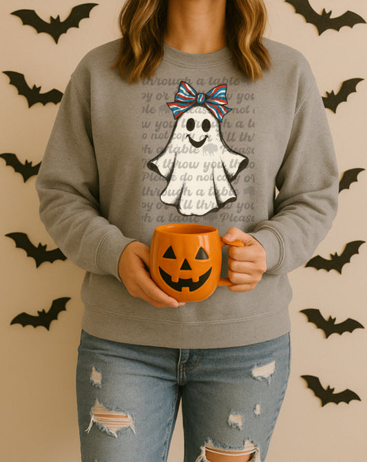 $2 Tuesday Ghost Mafia Stripe Bow