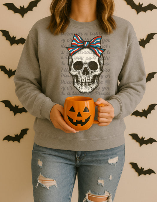 $2 Tuesday Skull Mafia Stripe Bow