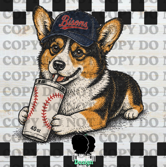Corgi Baseball tumbler