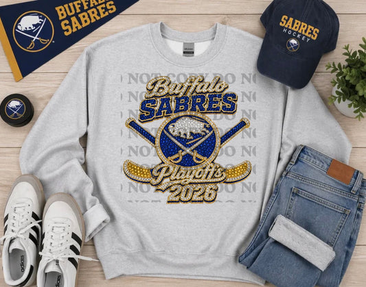 Buffalo Hockey Playoffs Rhinestones