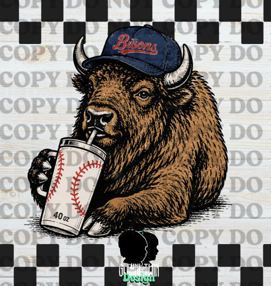 Bison baseball tumbler