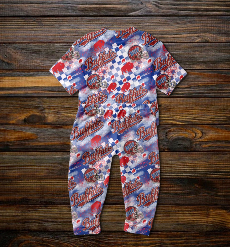 Buffalo red and blue check seamless
