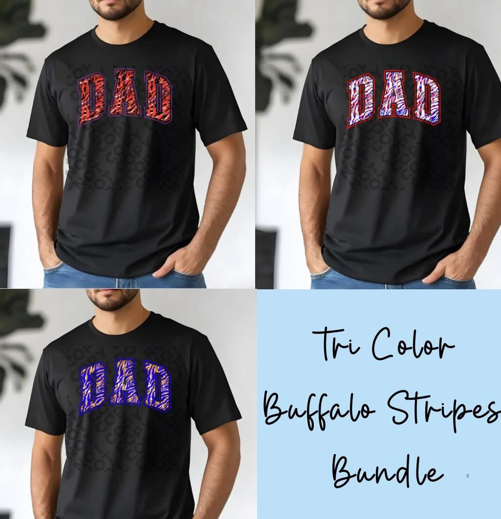 Tri color Dad  Buffalo Stripes
