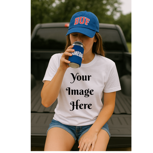 White tee tailgate mock up