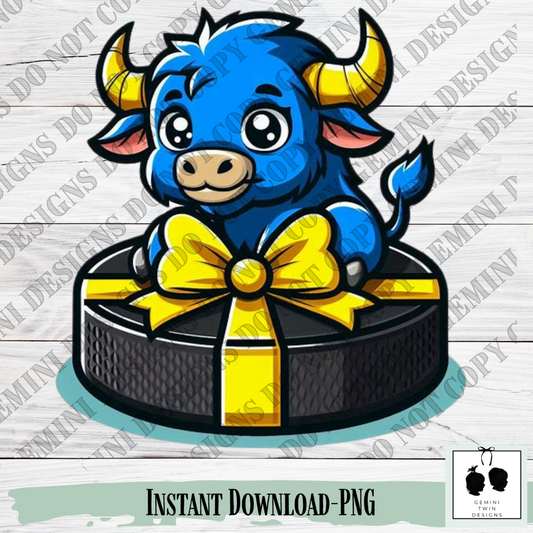 Betty Buffalo on a puck