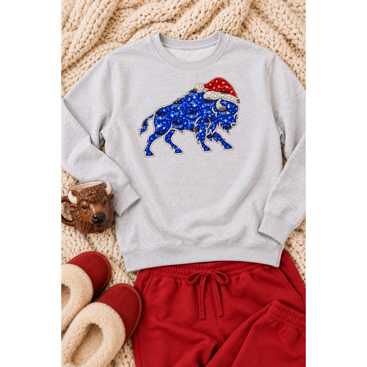 Freebie Rhinestone Bison Xmas