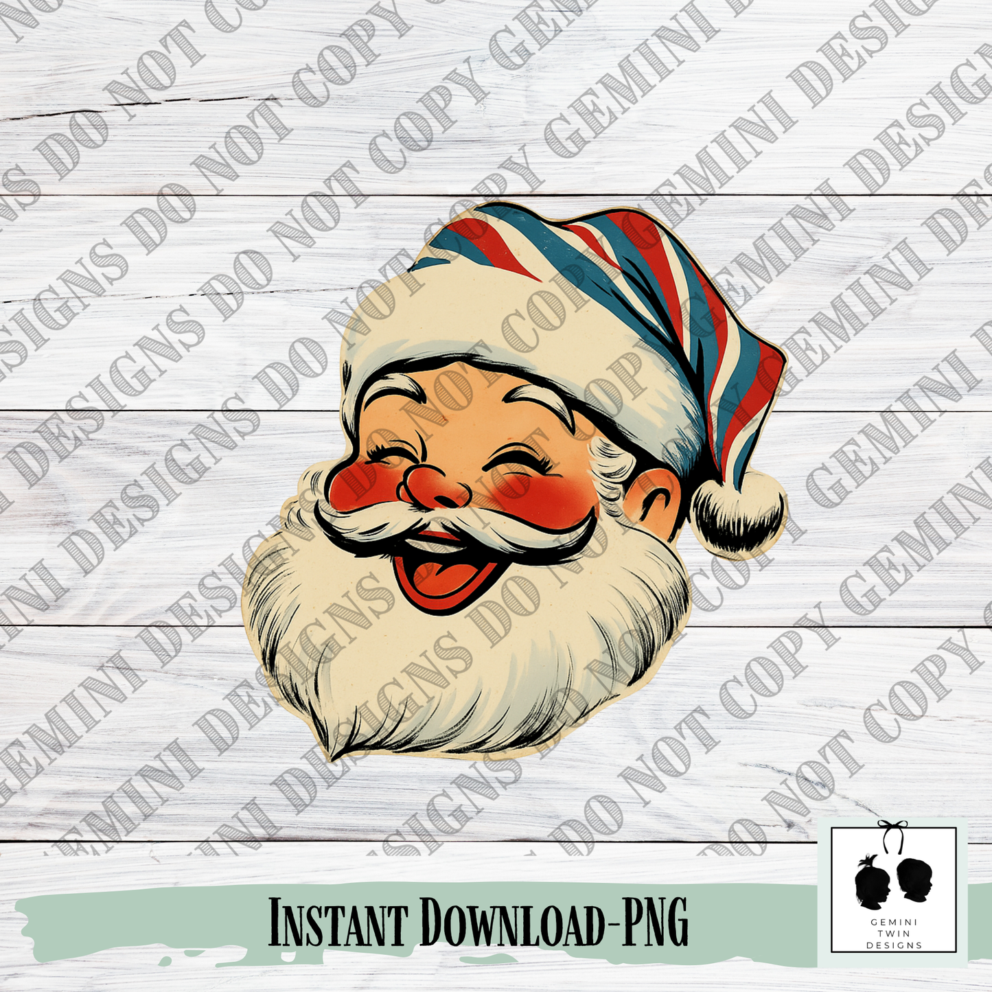 Vintage Stripe Santa