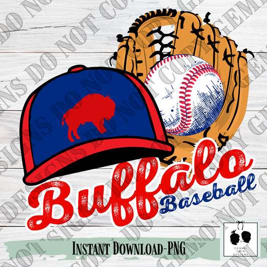 Buffalo Baseball Hat and Glove
